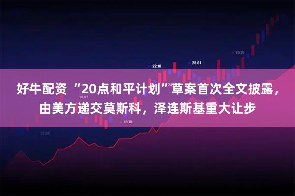 好牛配资 “20点和平计划”草案首次全文披露，由美方递交莫斯科，泽连斯基重大让步