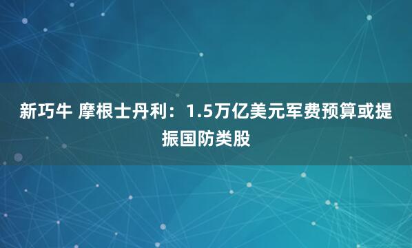 新巧牛 摩根士丹利：1.5万亿美元军费预算或提振国防类股